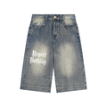 Vintage Wash Baggy Denim Shorts