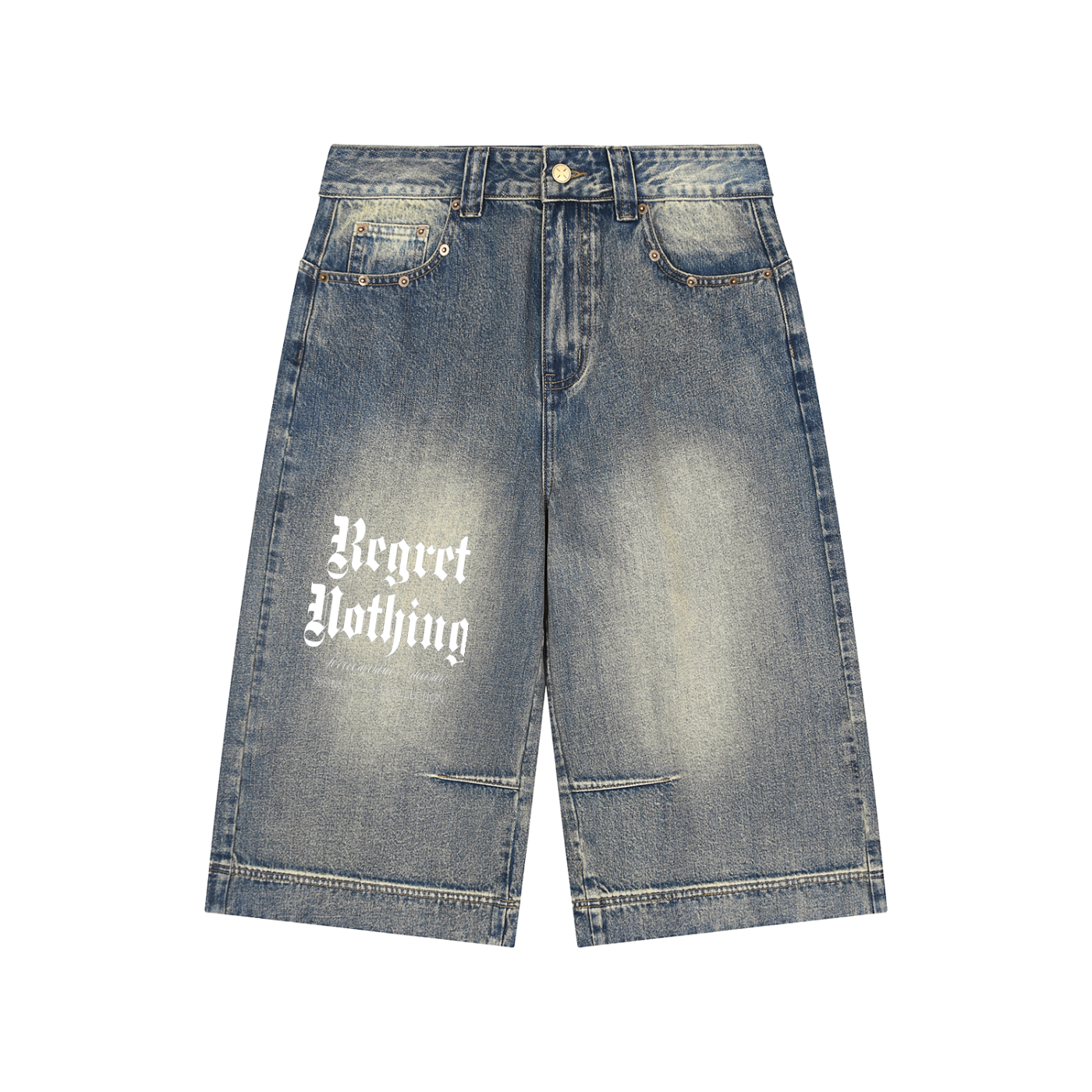 Vintage Wash Baggy Denim Shorts