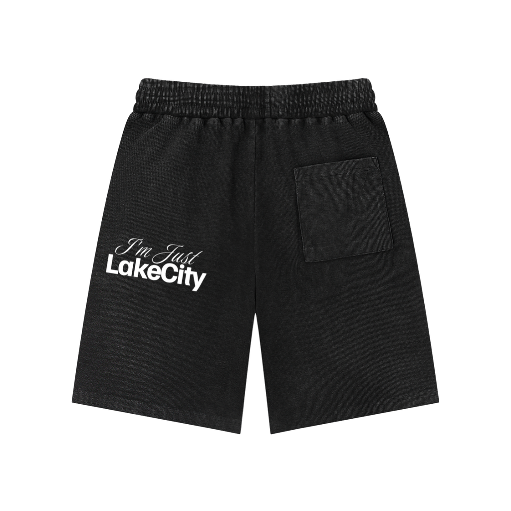 Mineral Wash Waffle Knit Shorts
