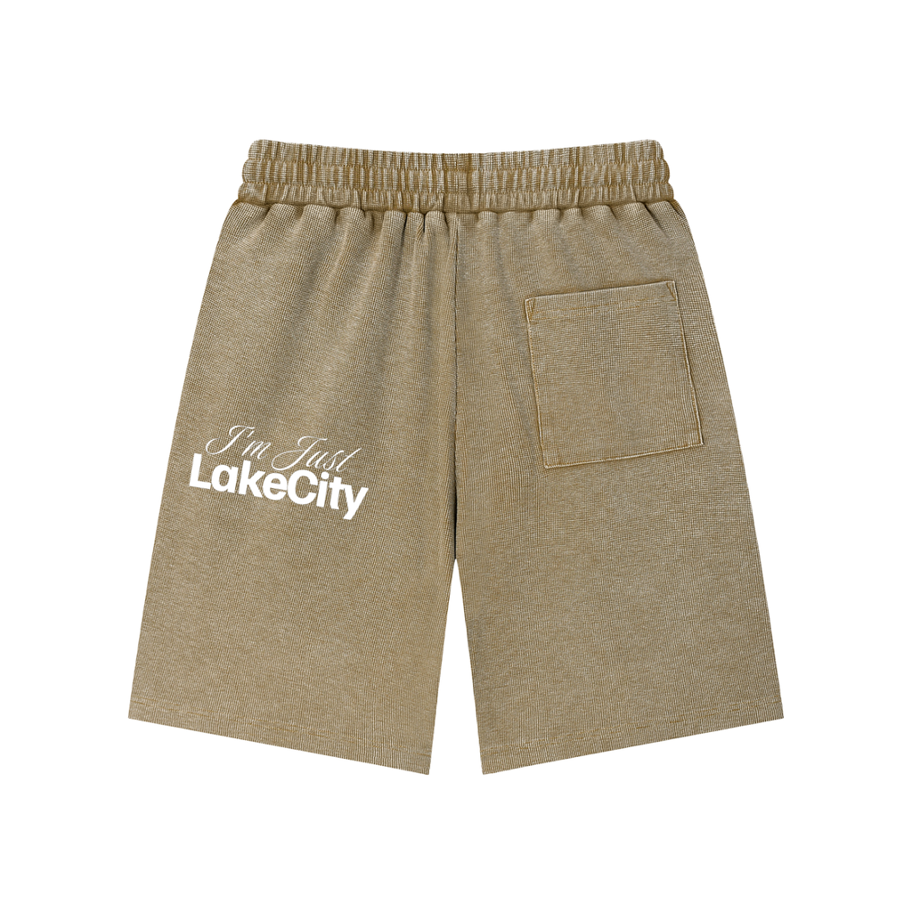 Mineral Wash Waffle Knit Shorts