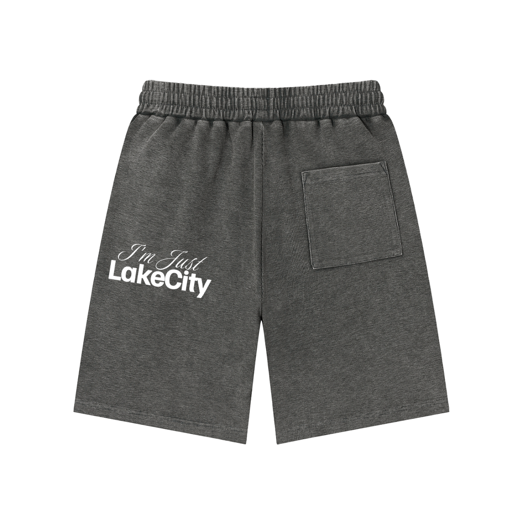 Mineral Wash Waffle Knit Shorts