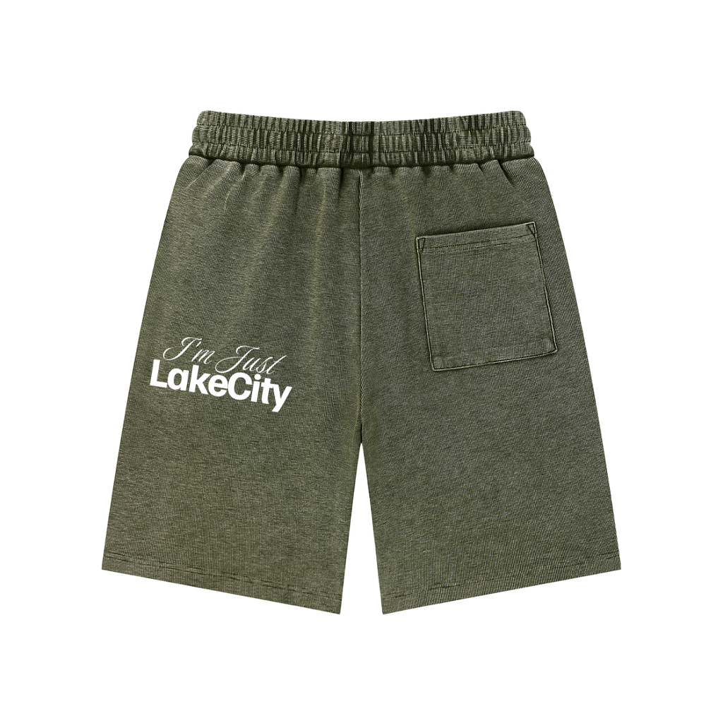 Mineral Wash Waffle Knit Shorts