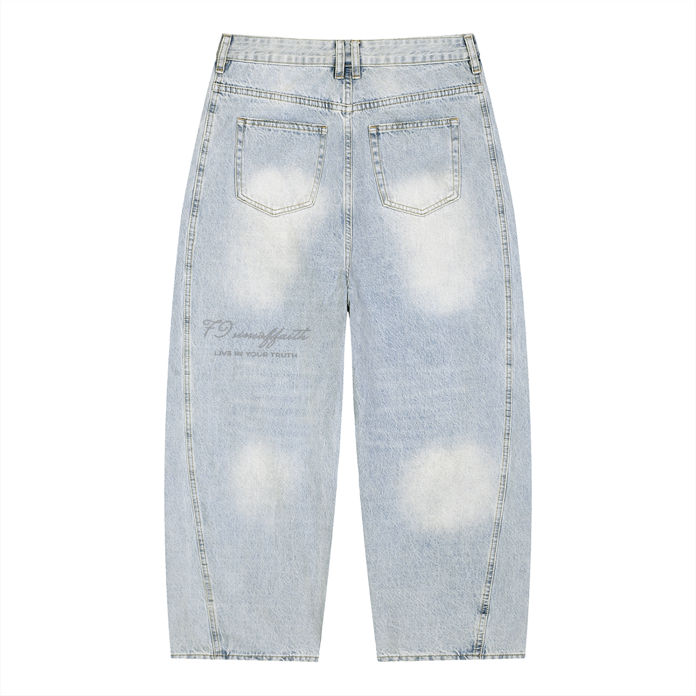 Men's Vintage Wash Sunfade Barrel Leg Jeans